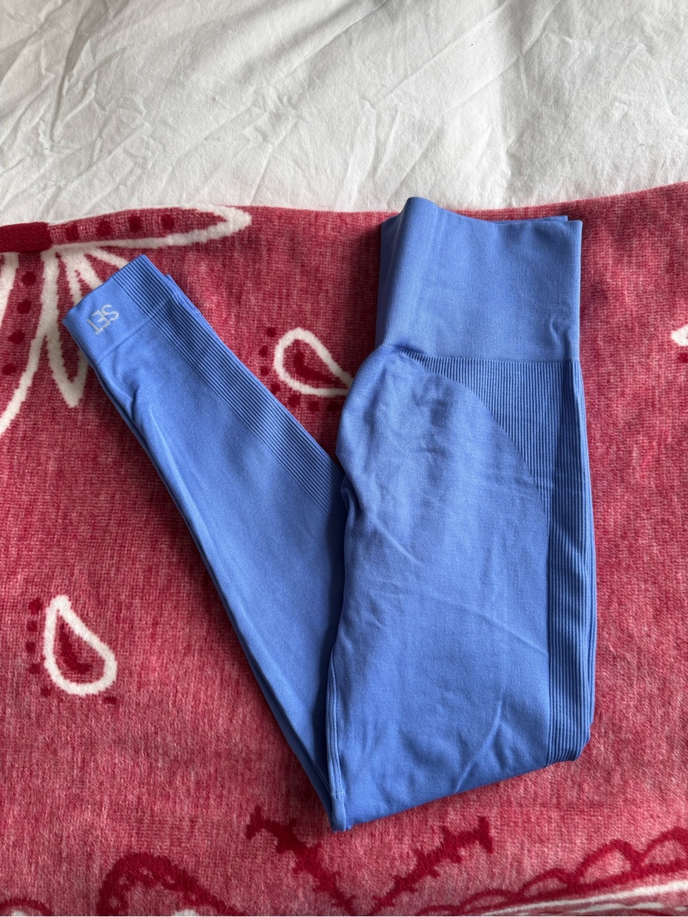 SET Active Blue Seamless High-Waist Leggings